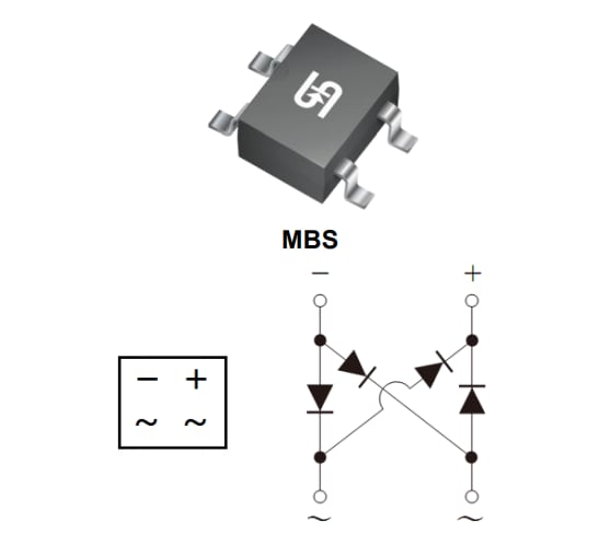 Taiwan Semiconductor MBS2 to MBS10 Standard Bridge Rectifiers